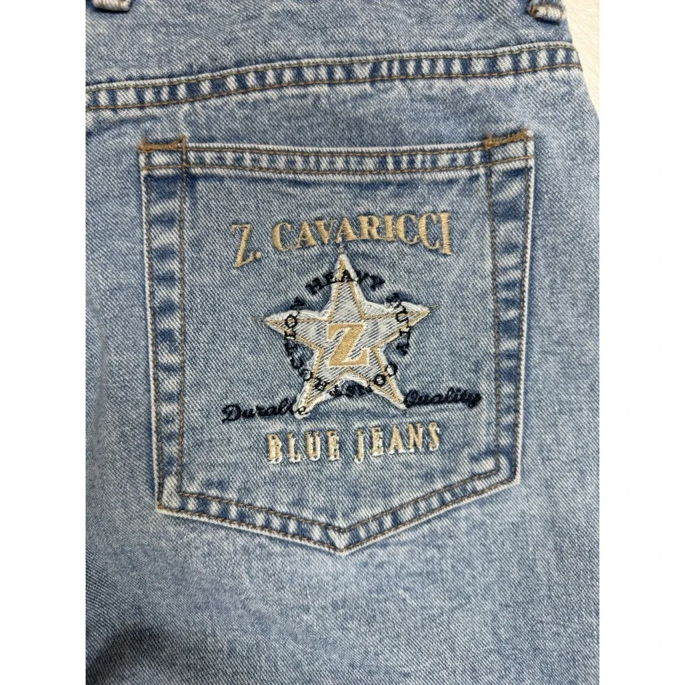 Vintage 80s Zcavaricci High Rise Embroidered Long Length Womens Jeans Size 32/11